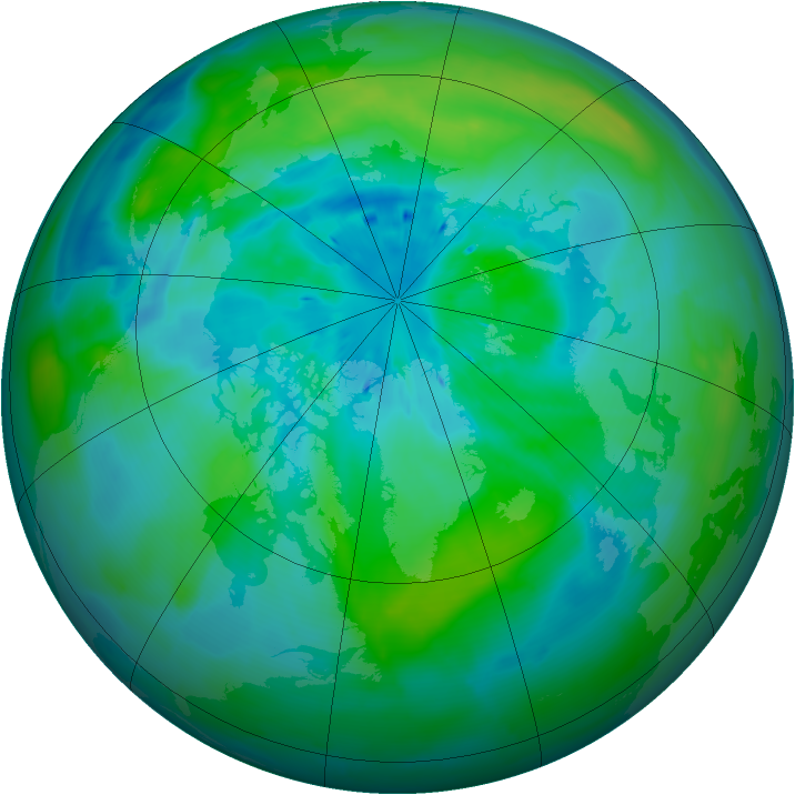 Arctic ozone map for 20 September 2013